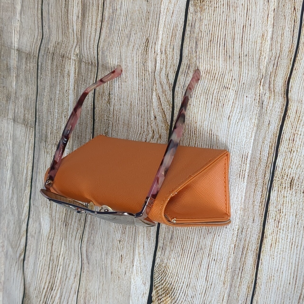 Tory Burch aviator sunglasses with pouch and case OS rose gold metal - Picture 5 of 9